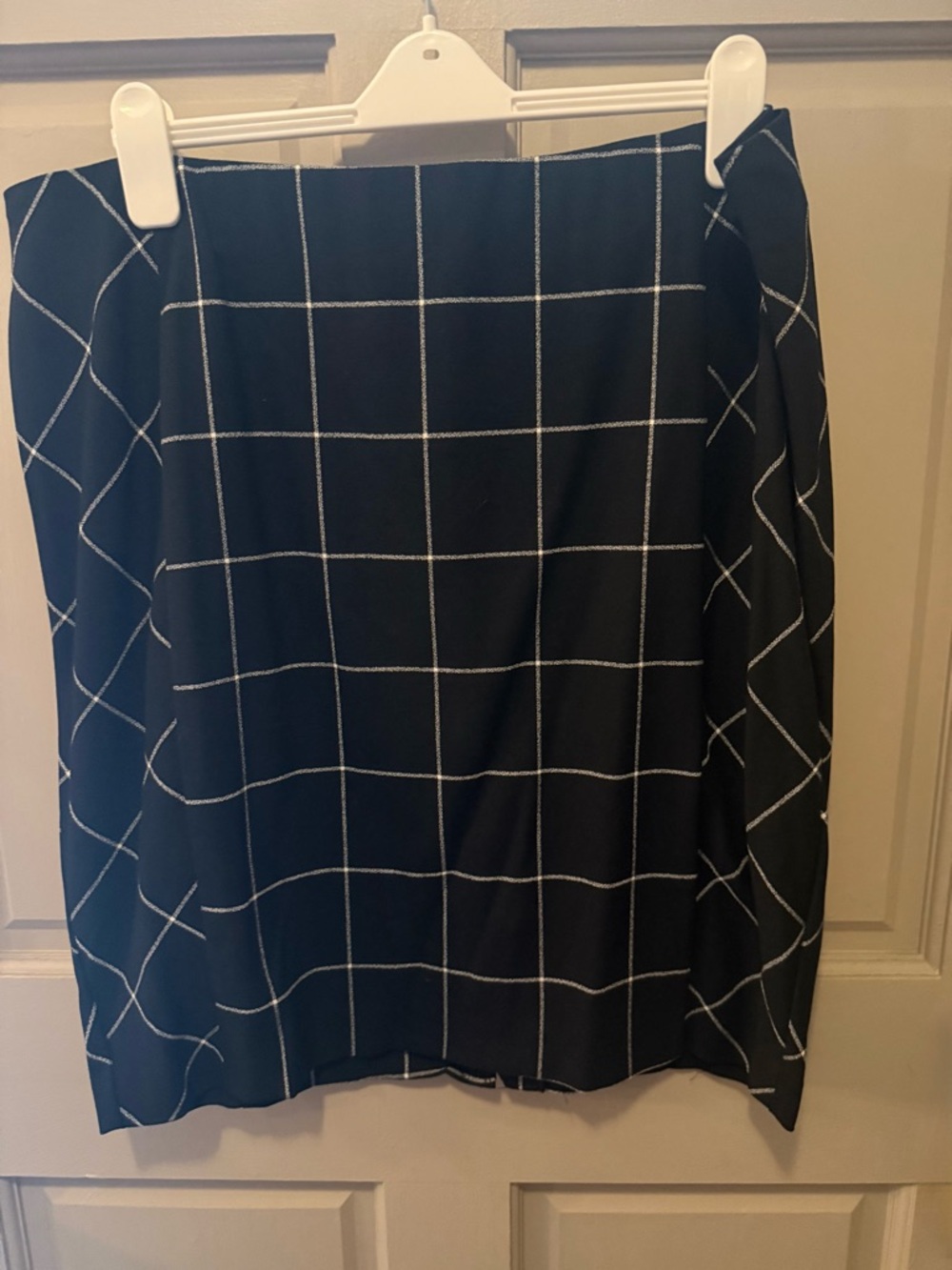 Lane Bryant Black Pencil Skirt with White Windowpane
